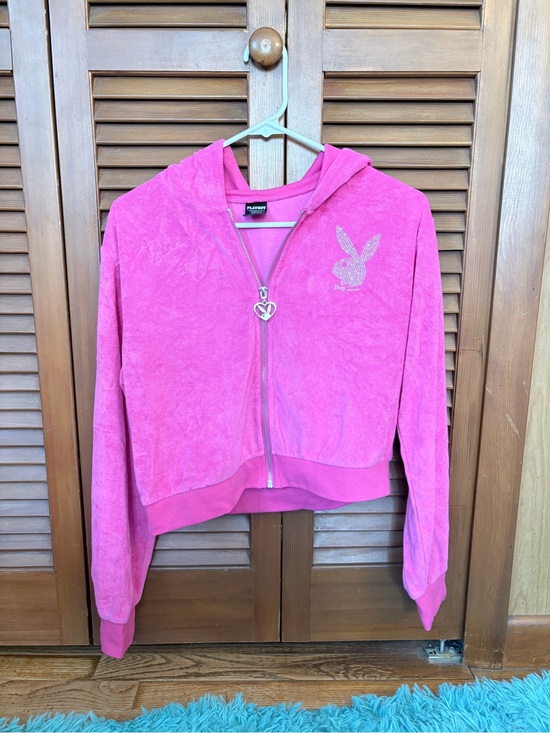 PLAYBOY Tops - PlayBoy zip-up crop hoodie